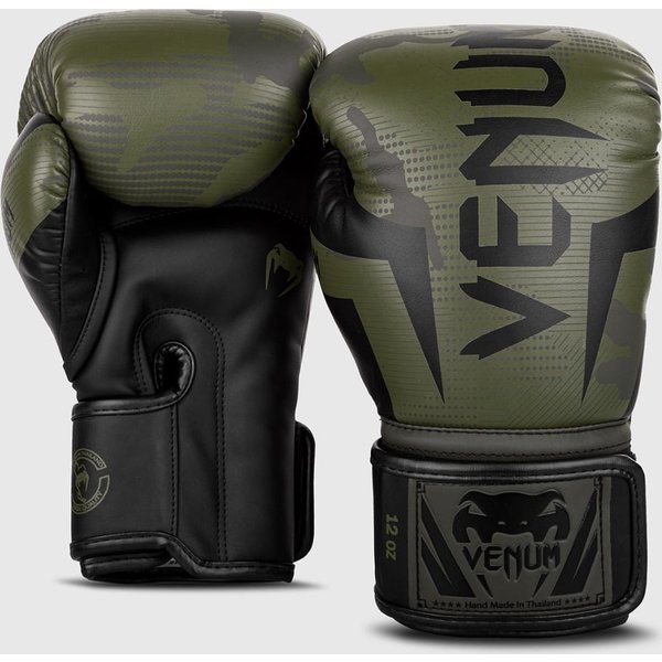 VENUM Rękawice bokserskie Elite Khaki Camo 10 OZ