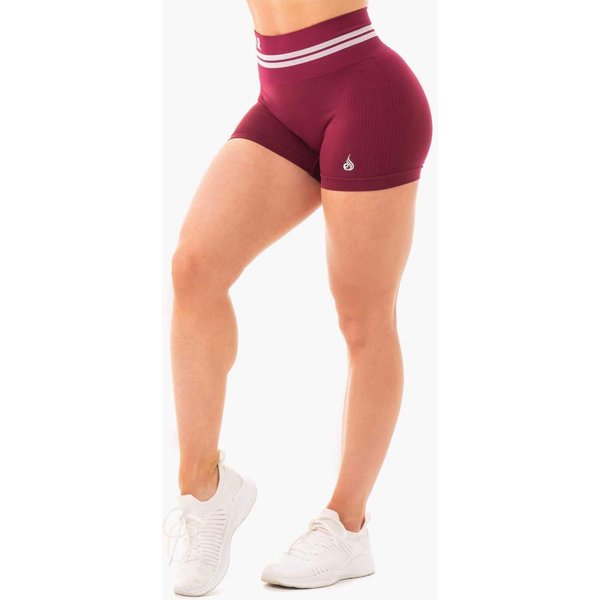 Ryderwear Spodenki damskie z wysokim stanem Freestyle Burgundy L