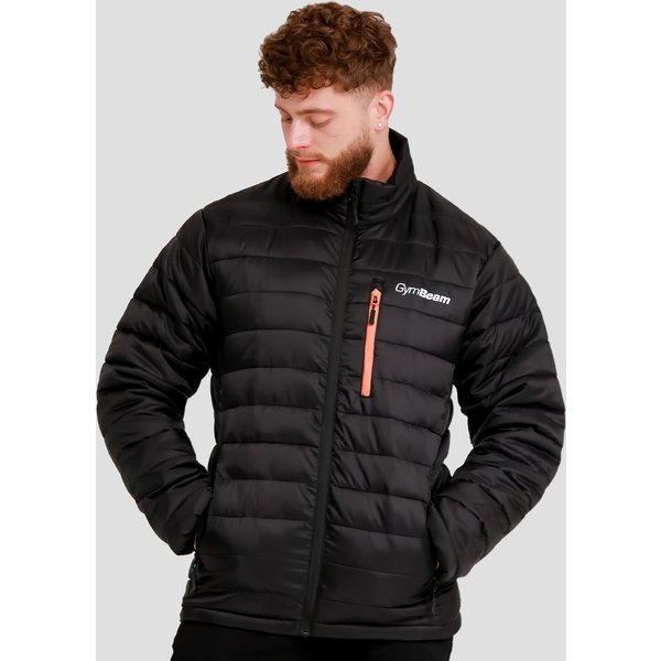 GymBeam Męska kurtka Puffer Black/Orange L