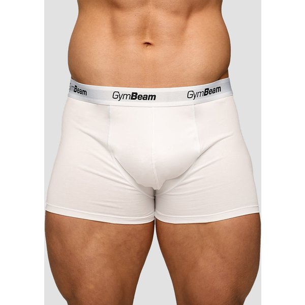 GymBeam Męskie bokserki Essentials 3-pak White S