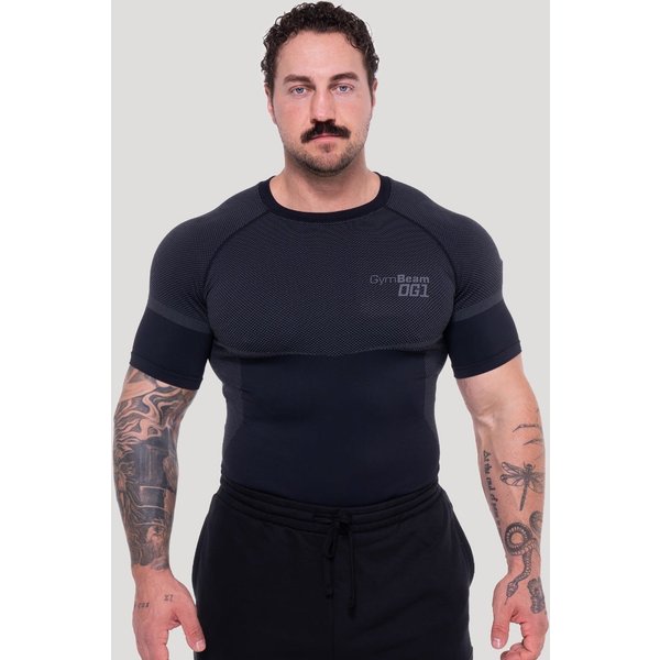 GymBeam OG1 Bezszwowa koszulka Black/Grey M