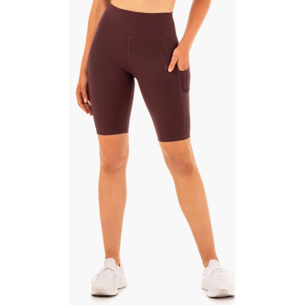 Ryderwear Damskie spodenki rowerowe z wysokim stanem i kieszeniami Reset Chocolate XS