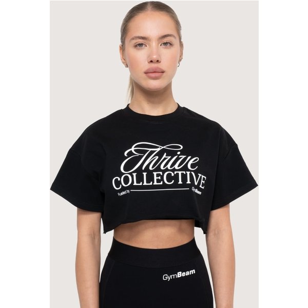 GymBeam Damska koszulka Thrive Cropped Black L