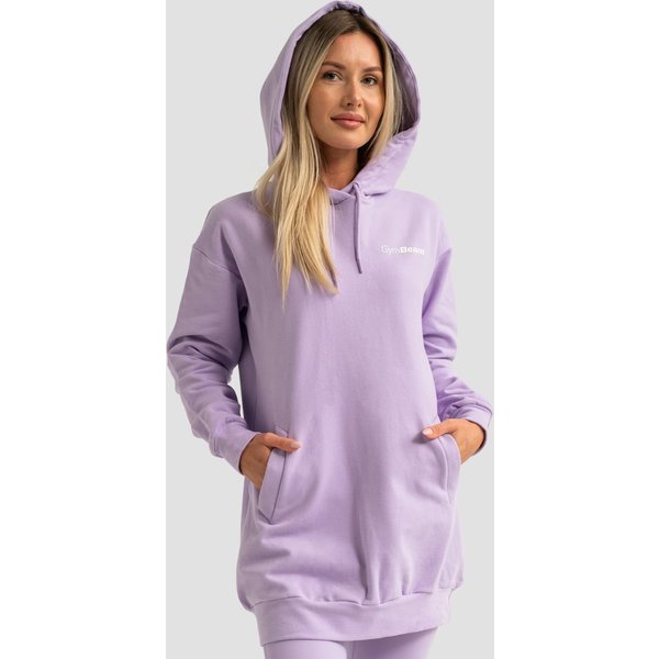 GymBeam Damska bluza z kapturem Limitless Longline Lavender S