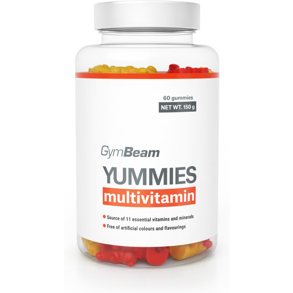 GymBeam Multiwitamina Yummies 60 kaps pomarańcza cytryna wiśnia