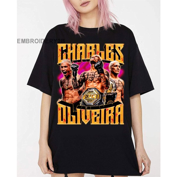 Vintage Style Bootleg Charles Oliveira Do Bronx Shirt-image