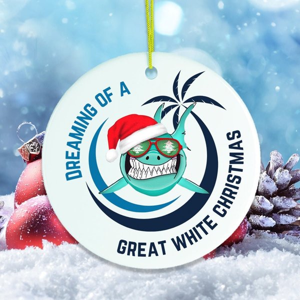 I'm Dreaming Of A Great White Christmas Shark Ornament-image