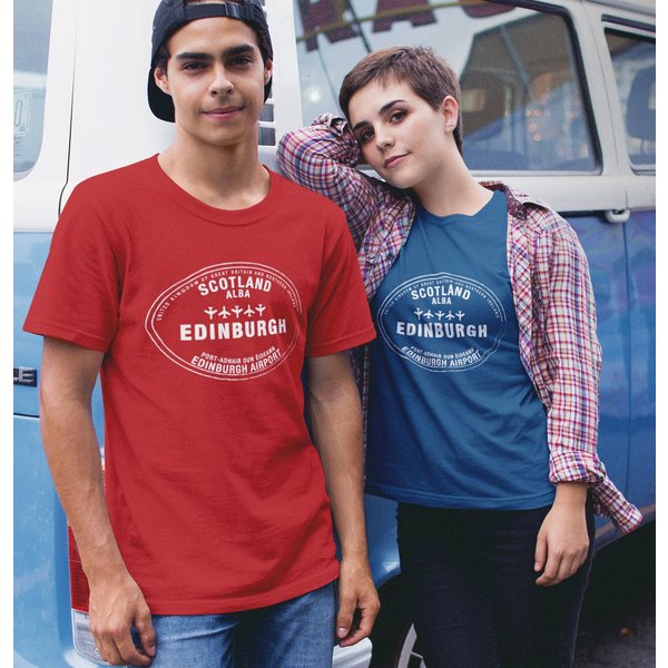 Edinburgh Scotland Passport Stamp Vacation Travel Souvenir T-Shirt-image