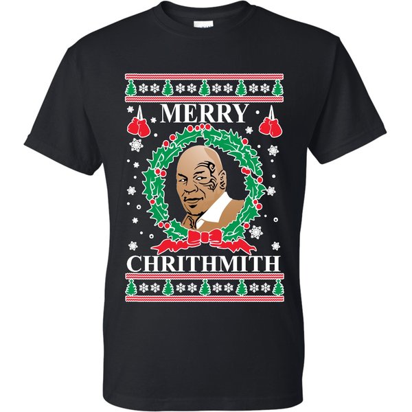 Merry Chrithmith Mike Tyson Funny Ugly Christmas Sweater Unisex T-Shirt-image