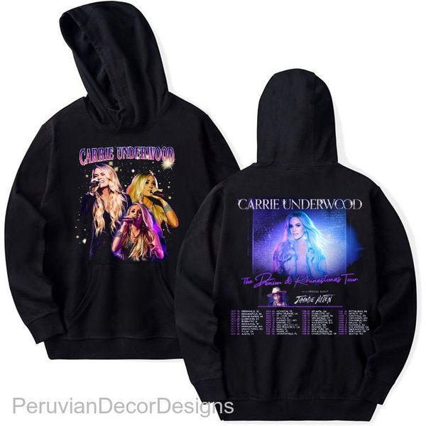 Carrie Underwood Denim And Rhinestones Tour 2022 Double Sided Hoodie-image
