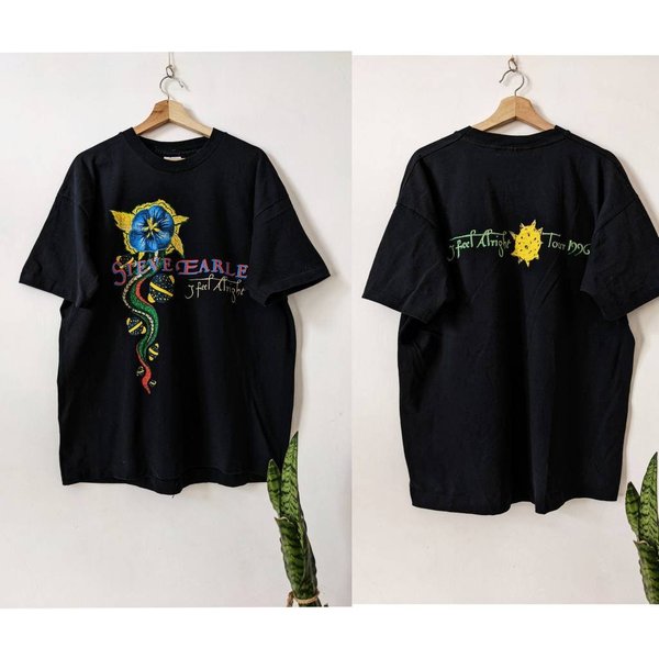 Vintage Steve Earle Merch I Feel Alright Tour 1996 T-Shirt-image