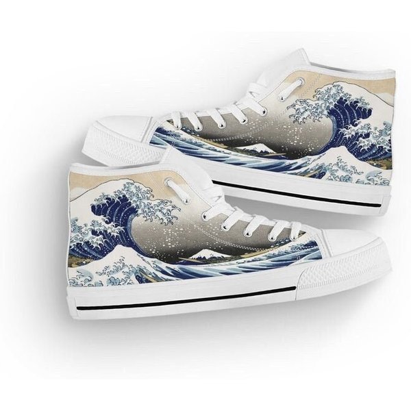 The Great Wave Off Kanagawa Shoes Art Lover Sneakers High Top Shoes-image