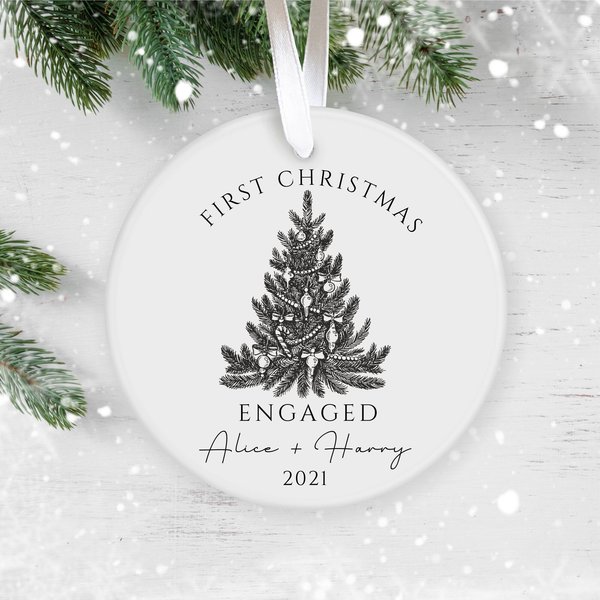 Engagement Ornament, Our First Christmas Engaged,