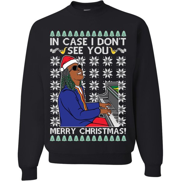 Stevie Wonder In Case I Don't See You Merry Xmas Ugly Christmas Sweater-image