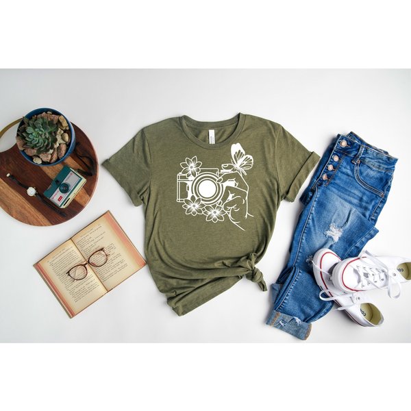 Floral Photography Camera T-Shirt-image