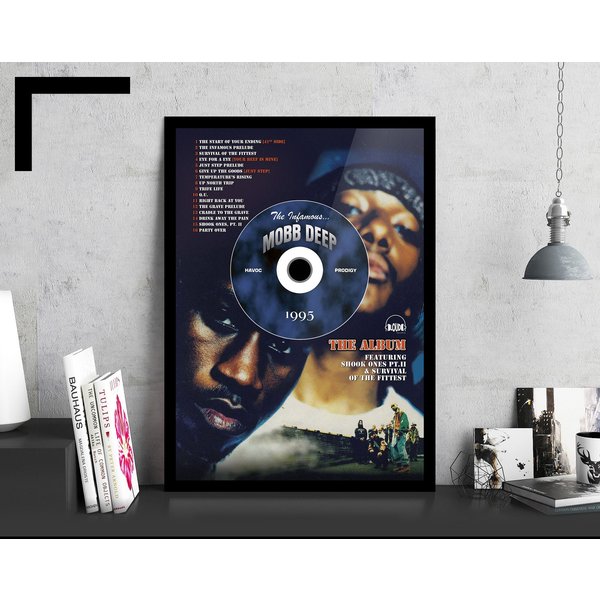 Mobb Deep 'The Infamous' Cd Album Plaque - Hip-Hop/Rap Music Premium Matte Vertical Posters-image