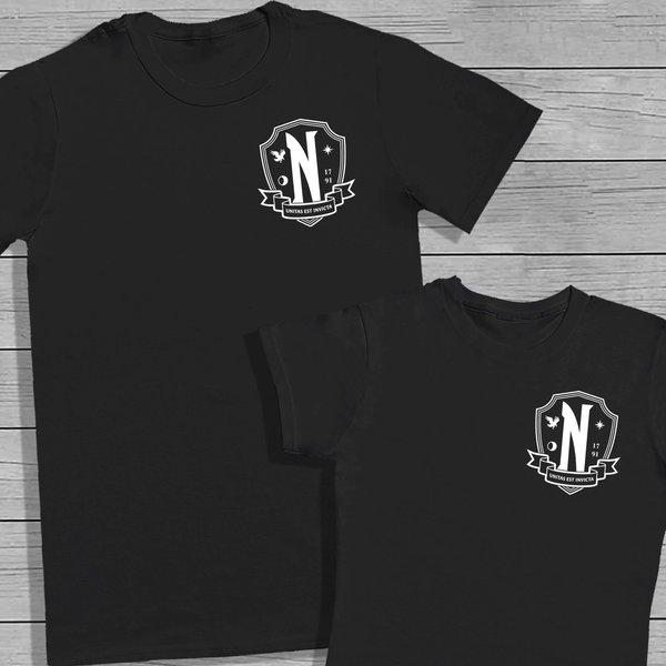 Nevermore Academy Badge Mens, Womens & Kids T-Shirt, Wednesday T-Shirt-image