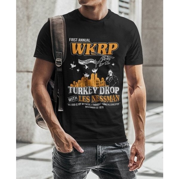 Turkey Drop Shirt, First Annual Wkrp Shirt, Thanksgiving Wkrp T-Shirt-image