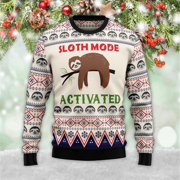 Sloth Mode Activated Gift For Christmas 3D Sweater-image