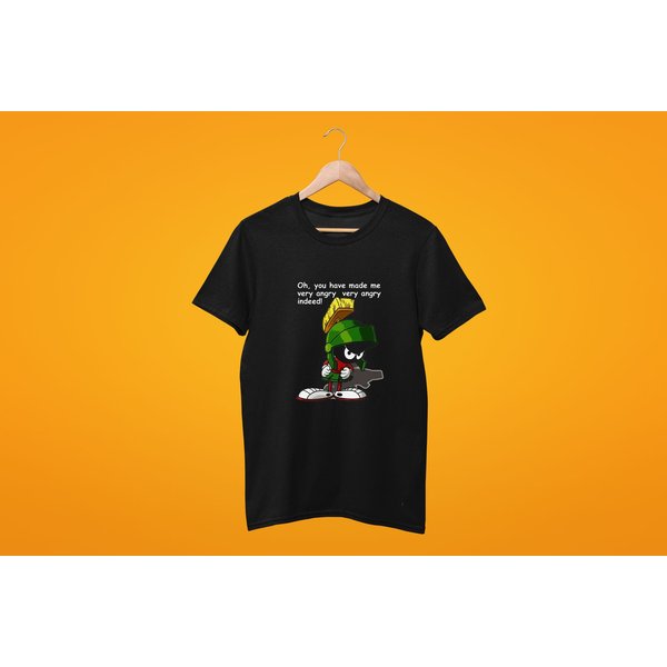 Marvin The Martian Looney Toons Cartoon Men's Black Tee Clothing Tshirt-image