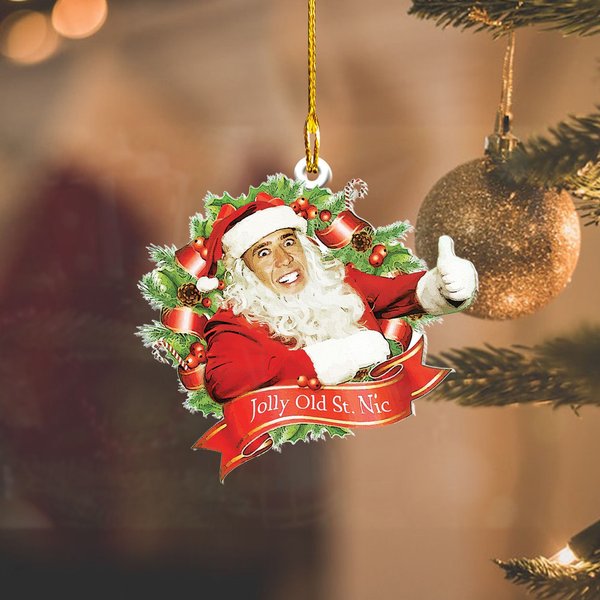 Nic Cage "Saint Nicolas Of Cage" Shaped Ornament, Saint Nicolas Ornament-image