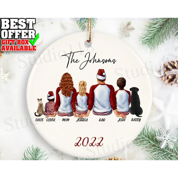 Custom Family Ornament, Family With Kids, Custom Christmas Ornament-image