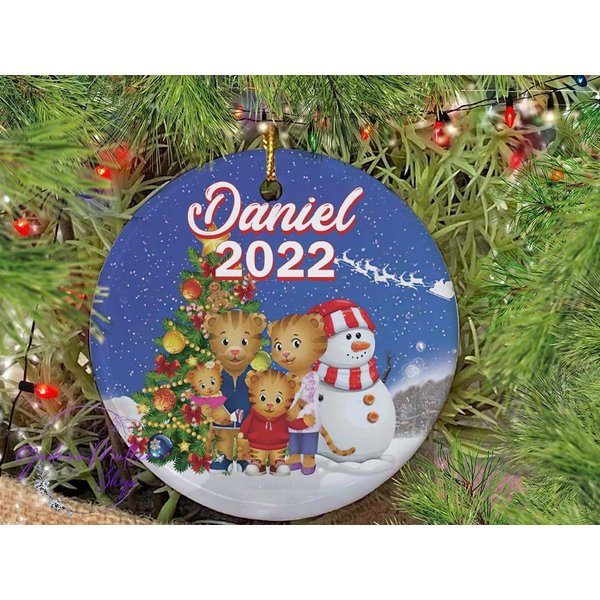 Daniel Tiger Chirstmas Family Ceramic Ornament-image