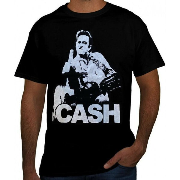 Johnny Cash Finger Rock Band T Shirt-image