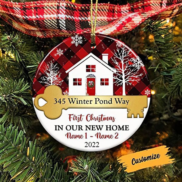 First Christmas In Our New Home Ornament Personalized New Home Christmas Ornaments 2022-image