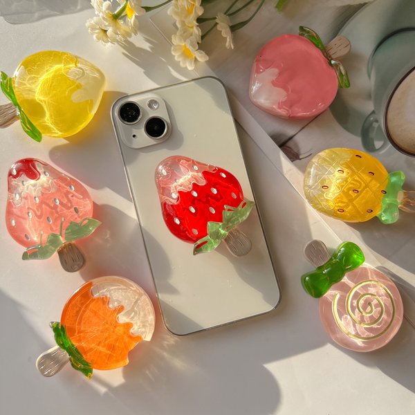 Fruits Phone Holder,strawberry, Peach, Orange, Folding Phone Accessories