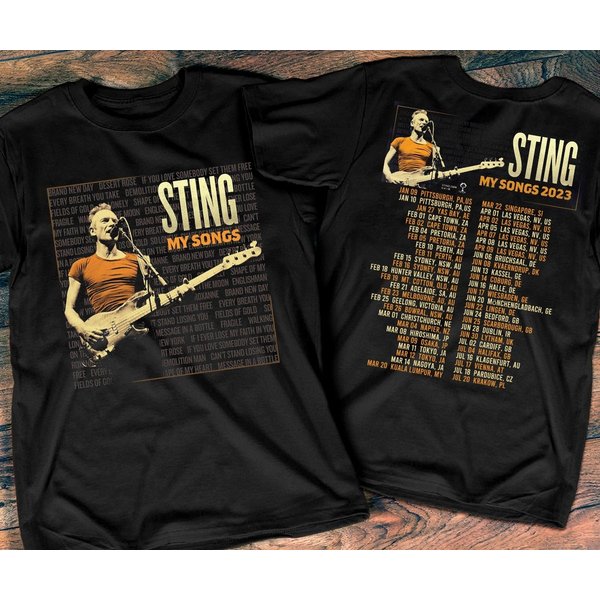 Sting My Songs 2023 World Tour T-Shirt, Sting Tour 2023 Double Sided Shirt-image