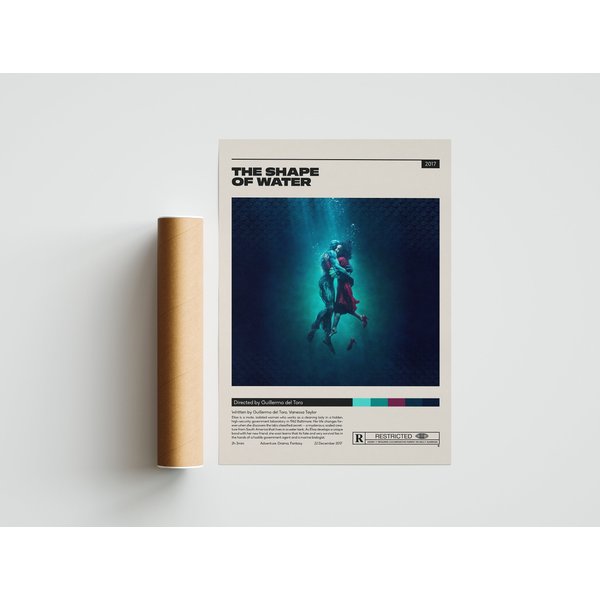 The Shape Of Water | Guillermo Del Toro | Minimalist Movie Poster-image