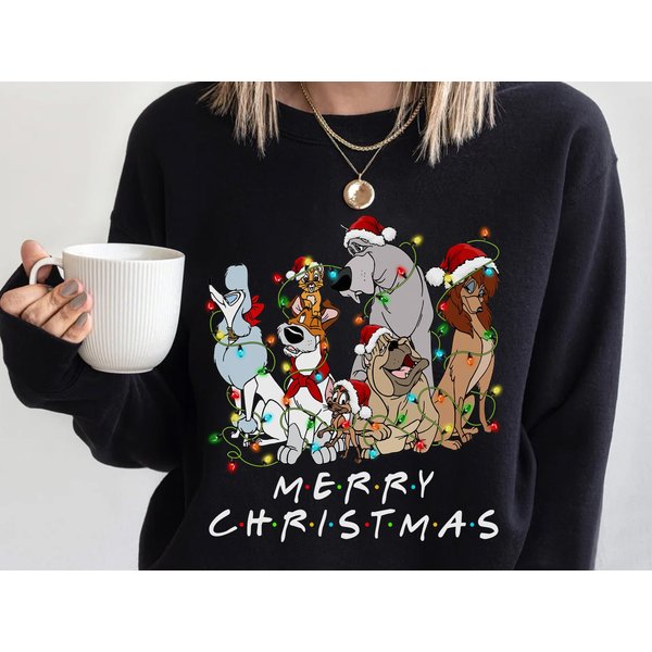 Oliver & Company Santa Characters Group Merry Christmas Sweater-image