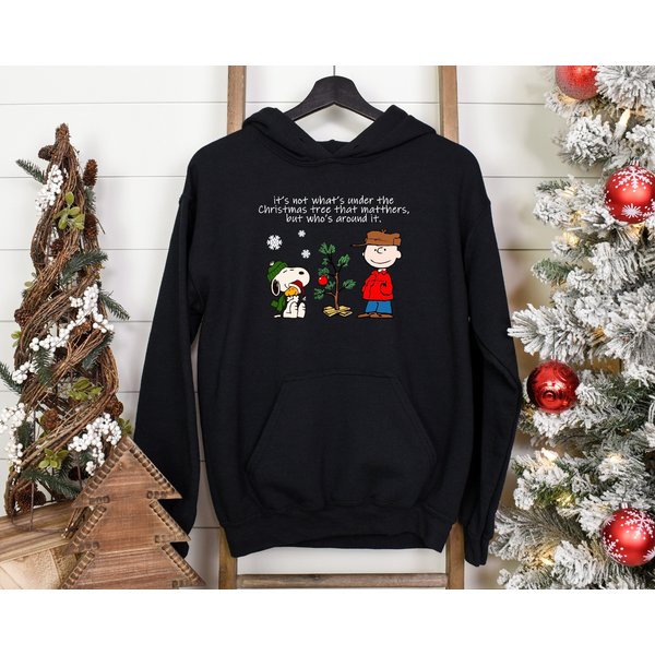 Charlie Brown Christmas Tree Hoodie, Meaningful Christmas Gift, Christmas Spirit Hoodies-image