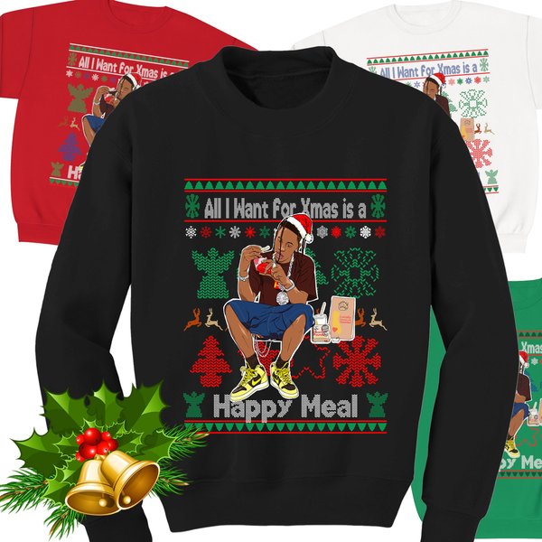 Travis Scott Ugly Christmas Sweater - Happy Christmas Sweatshirt-image