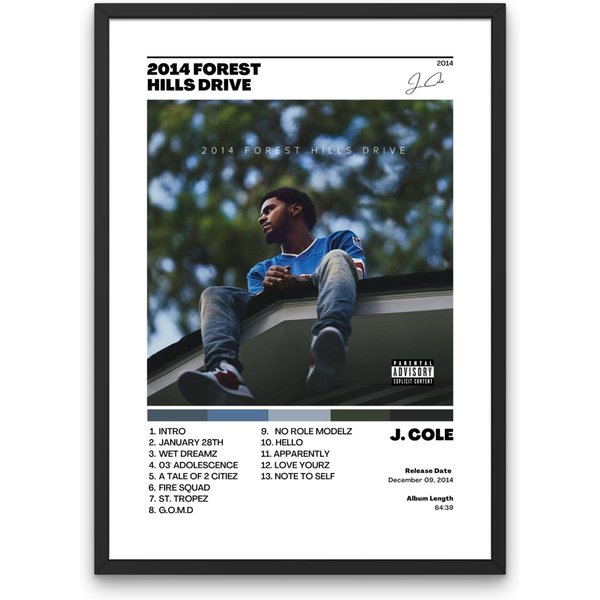 J. Cole - 2014 Forest Hills Drive | Album Cover Poster-image