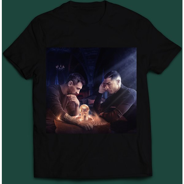 Cristiano Ronaldo And Lionel Messi Looking World Cup T-Shirt-image