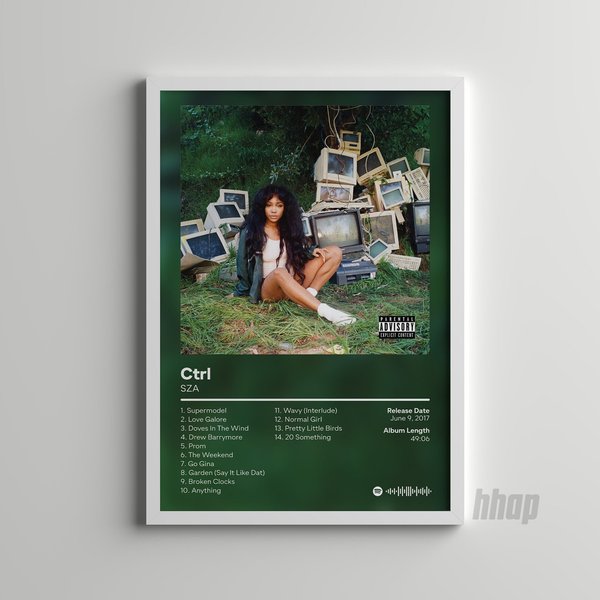 Sza - Ctrl - Gift Ideas - Custom Album Print - Hip Hop Wall Art --image