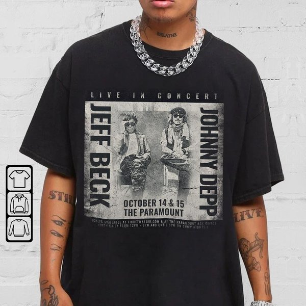 Jeff Beck And Johnny Depp 2022 Tour Shirt Style Vintage 90S Graphic North American Tour Shirt-image