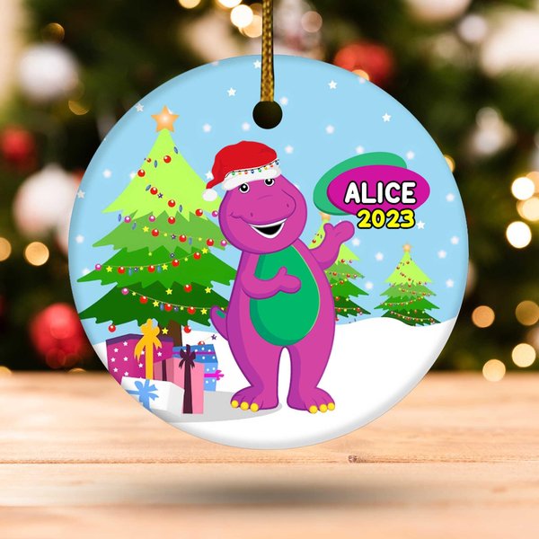 Personalised Barney Ornament 2023, Personalised Barney Ornament, Christmas Ornament
