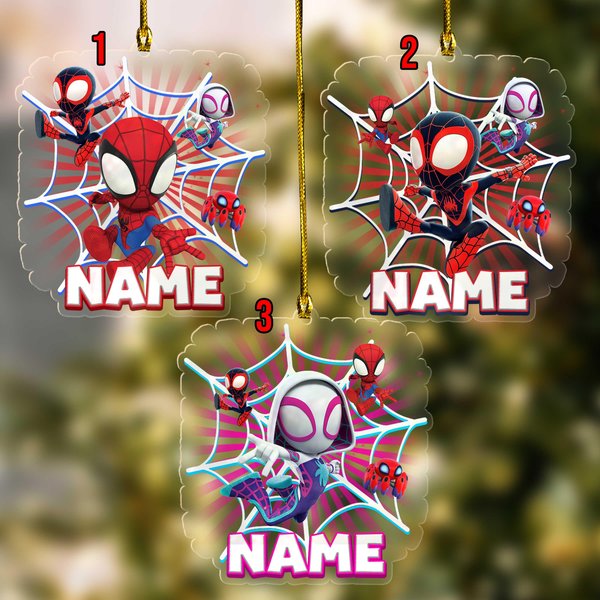 Personalized Spidey And His Amazing Friends Cutout Ornament, Spidey Christmas Acrylic Ornament-image