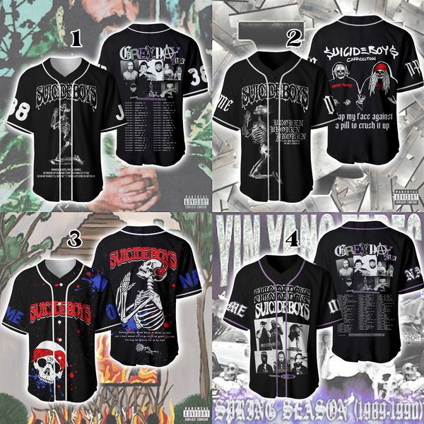 Custom Name Suicideboys Baseball Jersey, Suicideboys Tour Baseball Jersey