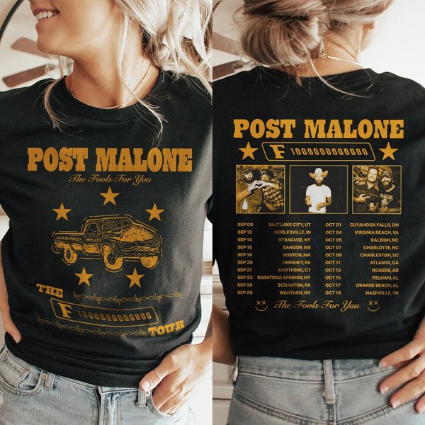 Post Malone Tour Double Sided Shirt, The F-1 Trillion Album 2024 Concert Gift For Fan-image