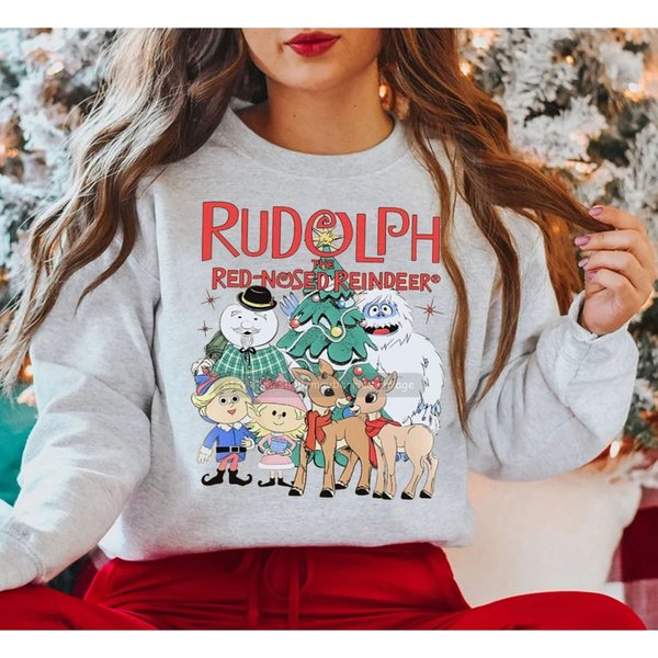 Vintage Rudolph The Red Nosed Reindeer Christmas Premium Sweatshirt-image