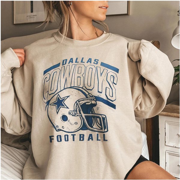 Vintage Dallas Football Helmet Sweatshirt-image
