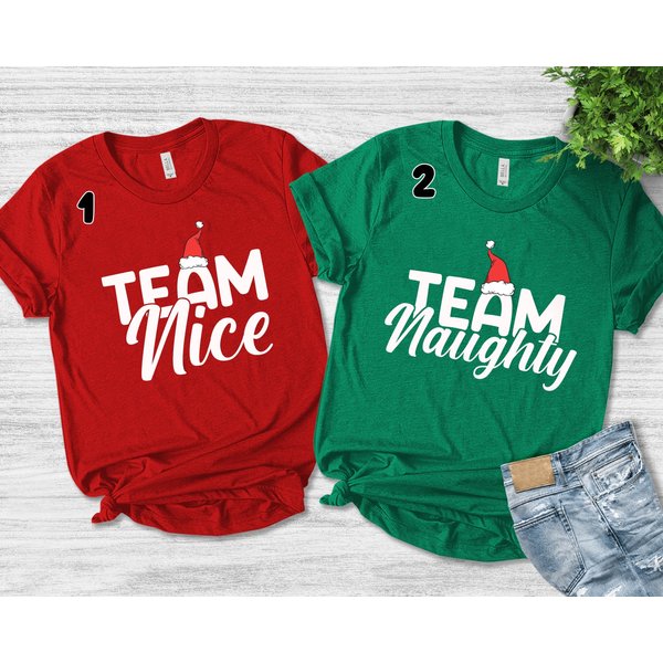 Nice And Naughty Christmas Couple Shirt-image