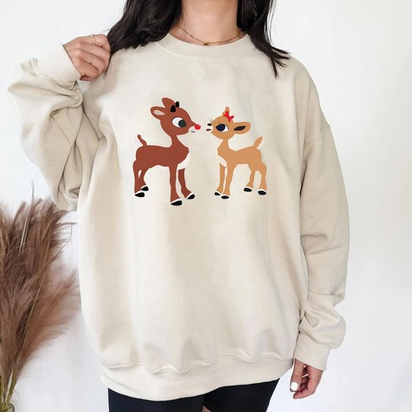 Rudolph And Clarice Sweatshirt, Rudolph Red Nosed Christmas Sweatshirt Sweatshirt-image