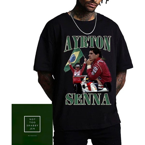 Ayrton Senna Legend 80S Vintage Graphic Unisex Rap T-Shirt-image