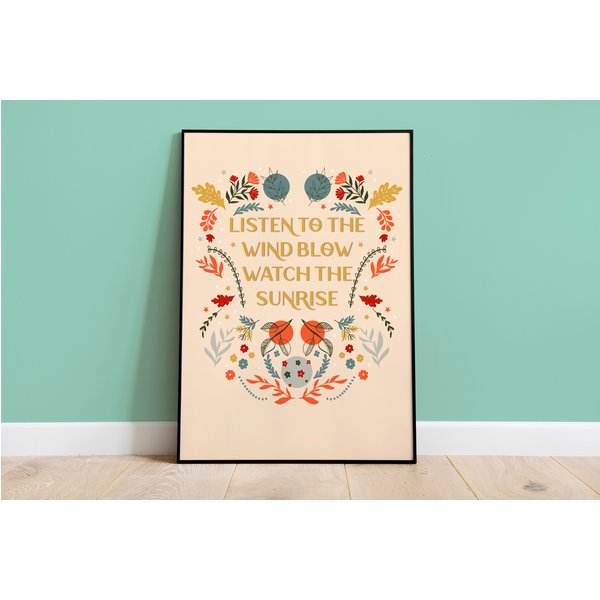 Listen To The Wind Blow Watch The Sunrise Print // Fleetwood Mac Lyrics Poster-image