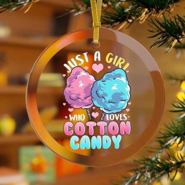 Just A Girl Who Loves Cotton Candy Christmas Ornament, Cotton Candy Ornament-image
